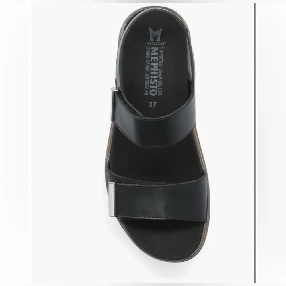 Mephisto Womens Dominica Leather Sandal - Black Leather NEW - Picture 3 of 14